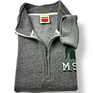 Homage Gray ¼ Zip Pullover Sweater Michigan State Spartans Men's Size 3XL USA